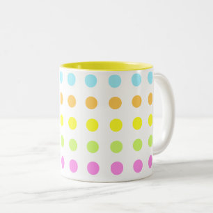 Tasse 2 Couleurs Pois colorés en couleurs pastel