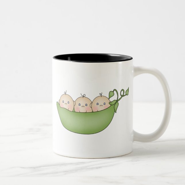 Tasse 2 Couleurs Pois de triplet dans une cosse (Droit)