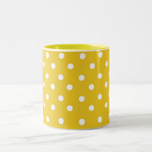 Tasse 2 Couleurs Pois JAUNES ET BLANCS