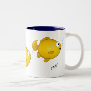 Tasse 2 Couleurs Poissons de bande dessinée