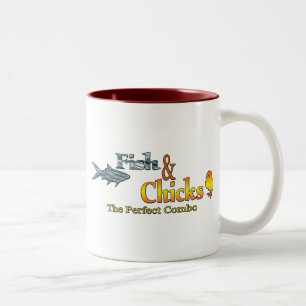 Tasse 2 Couleurs Poissons et pousses Pêche amusante