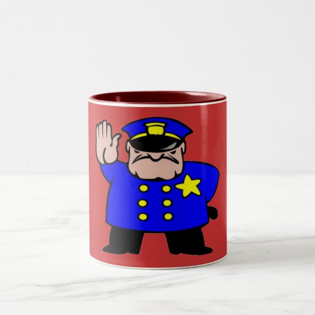 Tasse 2 Couleurs Policier - Fête des pères (Centre)