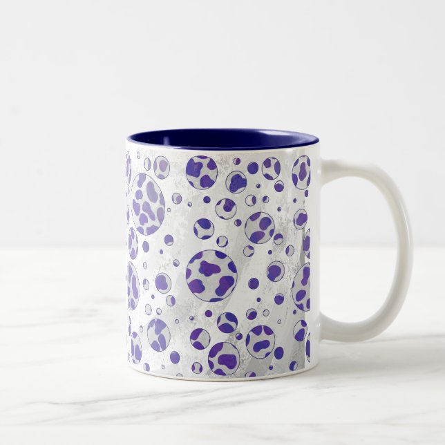 Tasse 2 Couleurs Polka blanc et violet dalmate (Droit)