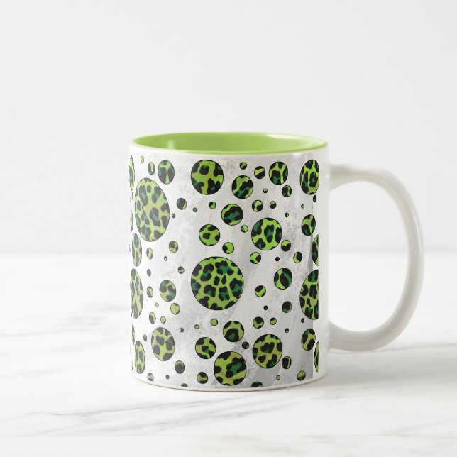 Tasse 2 Couleurs Polka Dot Leopard noir et vert (Droit)