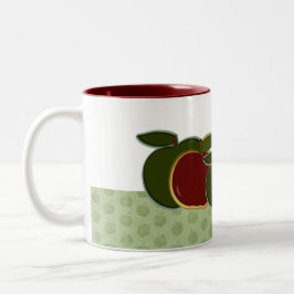 Tasse 2 Couleurs Pommes de pays (frontière verte)