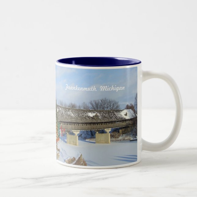 Tasse 2 Couleurs Pont couvert de Frankenmuth Michigan (Droit)