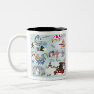 Tasse 2 Couleurs Poodle Collage Paris