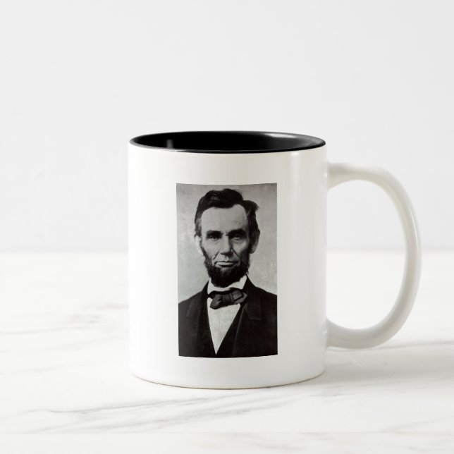 Tasse 2 Couleurs Portrait d'Abe Lincoln 2 (Droit)