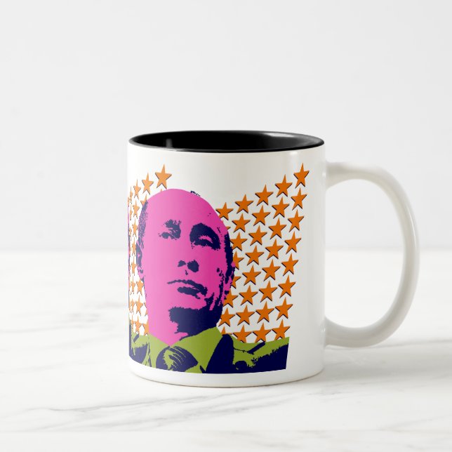 Tasse 2 Couleurs Portrait d'art rose Poutine Pop (Droit)