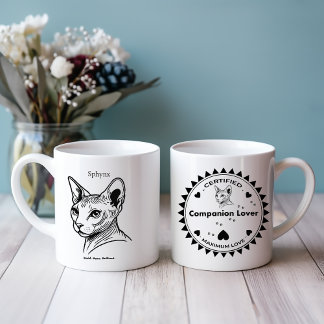 Tasse 2 Couleurs Portrait de chat Sphynx