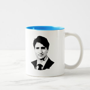 Tasse 2 Couleurs Portrait de Justin Trudeau