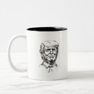 Tasse 2 Couleurs Portrait Donald Trump AJOUTEZ VOS PROPRES MOTS !