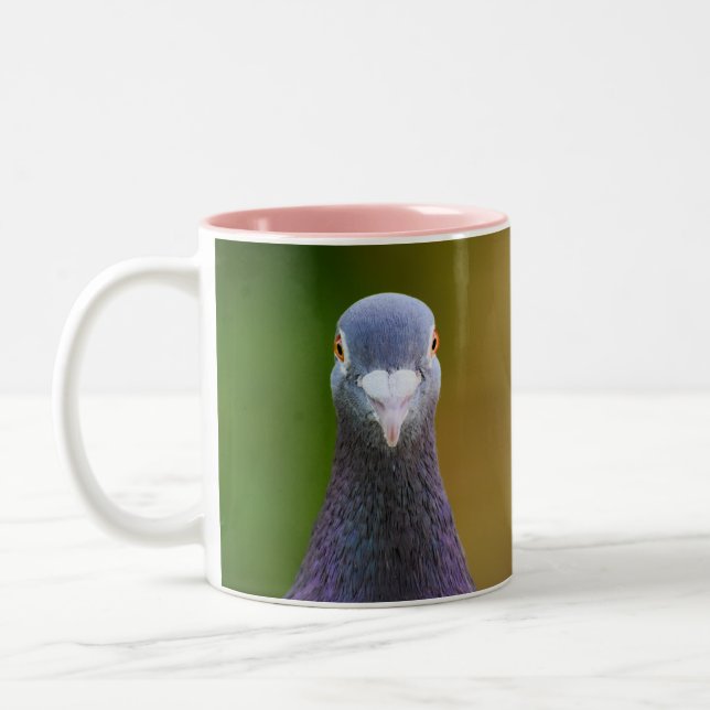 Tasse 2 Couleurs Portrait D'Un Pigeon (Gauche)