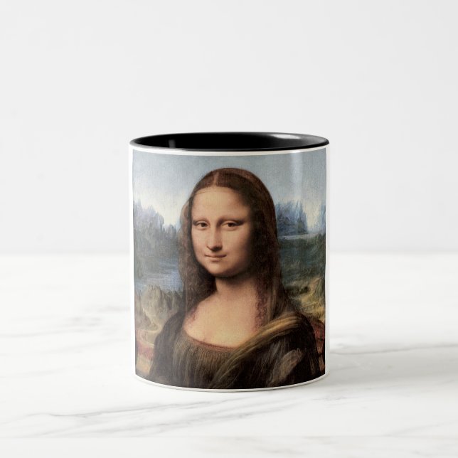 Tasse 2 Couleurs Portrait/peinture de Mona Lisa (Centre)