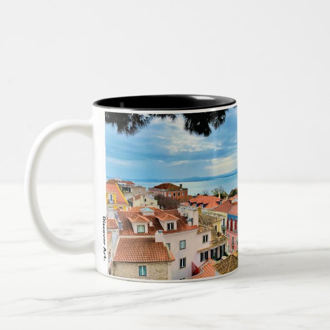 Tasse 2 Couleurs Portugal Coffee Mug, Lisbonne Photographie, (Gauche)
