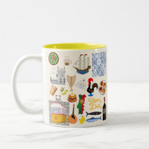 Tasse 2 Couleurs Portugal Symboles Amateurs de voyage