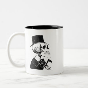 Tasse 2 Couleurs Posada Calavera avec chapeau et canne