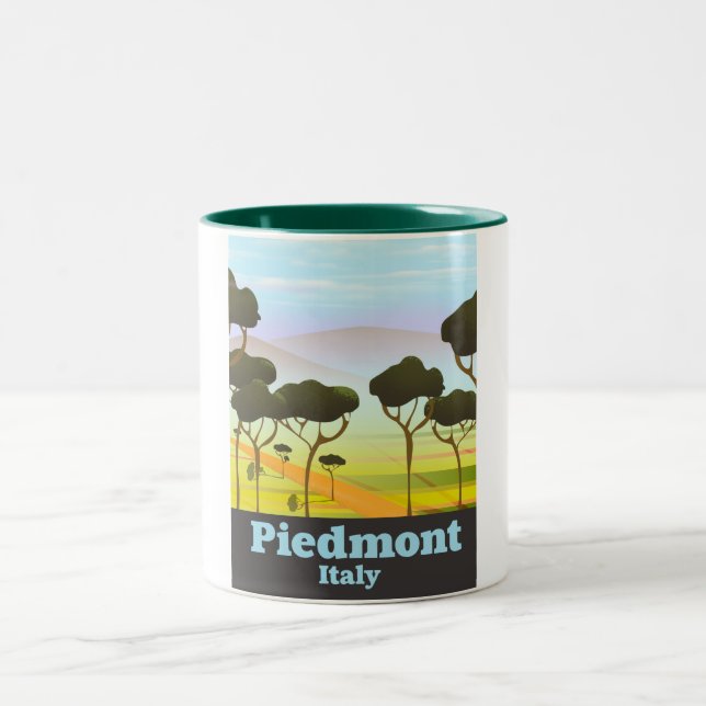 Tasse 2 Couleurs Poster de voyage Piedmont Italie (Centre)
