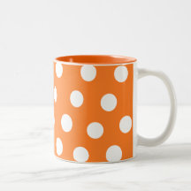 Pot-mut à points Orange et White Polka