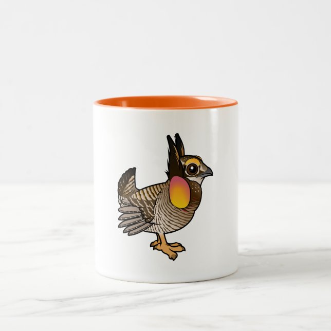 Tasse 2 Couleurs Poulet de prairie de Birdorable Attwater (Centre)