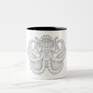 Tasse 2 Couleurs Poulpe modelé ethnique