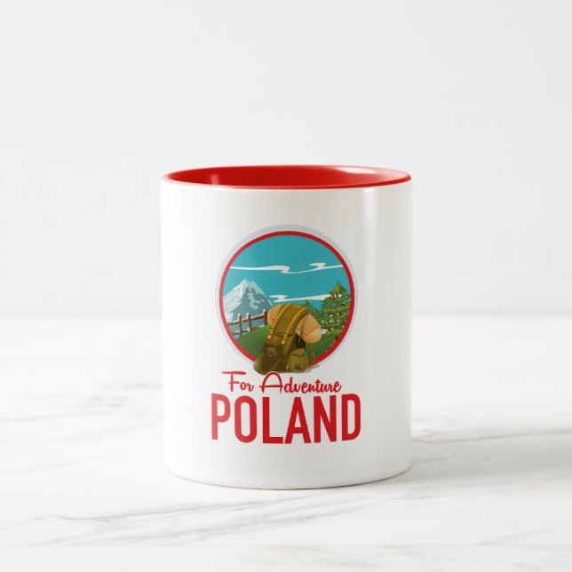 Tasse 2 Couleurs Pour Adventure Pologne logo Travel (Centre)