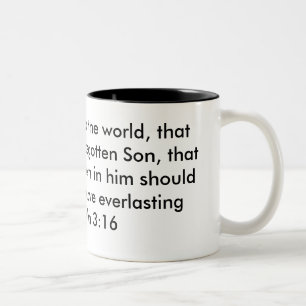 Tasse 2 Couleurs "Pour Dieu a ainsi aimé le monde, celui qu'il a