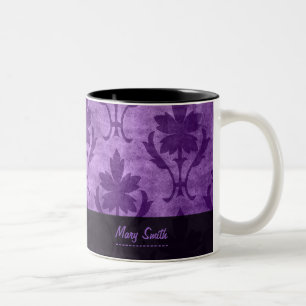 Tasse 2 Couleurs Pourpre nommé fait sur commande de motif vintage