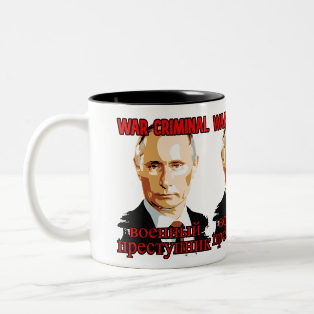 Tasse 2 Couleurs poutine-2980748 criminel de guerre (Gauche)