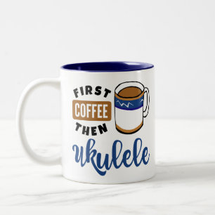 Tasse 2 Couleurs Premier café puis Ukulele Music Lover