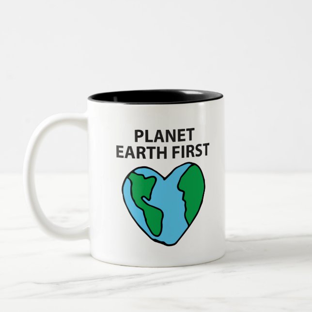 Tasse 2 Couleurs Première Icône écologique Joyeuse Clipart terrestr (Gauche)