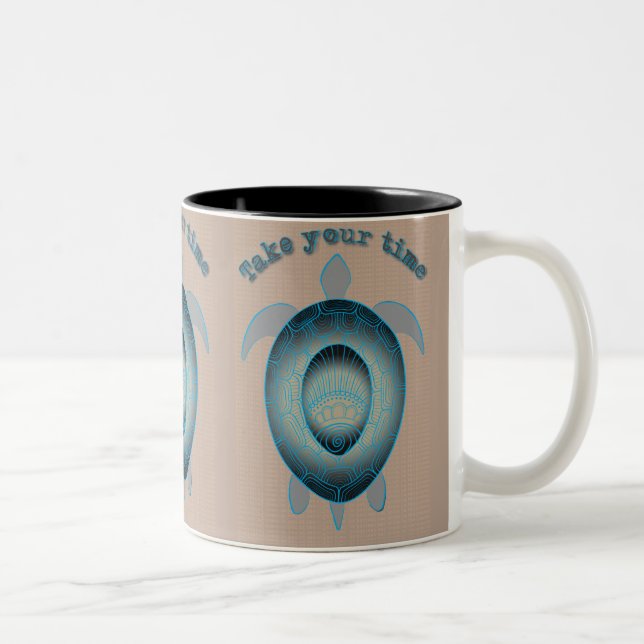 Tasse 2 Couleurs Prenez votre temps Turtle motivation citation (Droit)