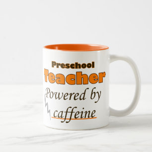 Tasse 2 Couleurs Preschool Teacher Powered by caffeine