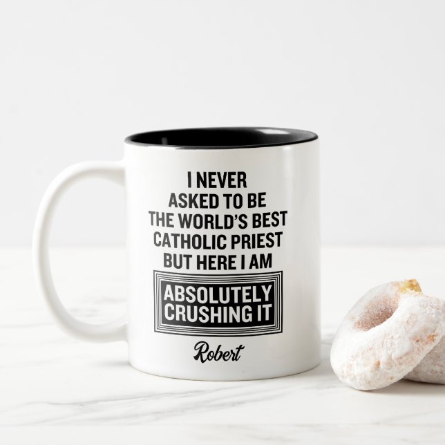 Tasse 2 Couleurs Prêtre catholique (Avec donut)