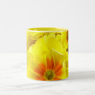 Tasse 2 Couleurs Primula jaune au printemps