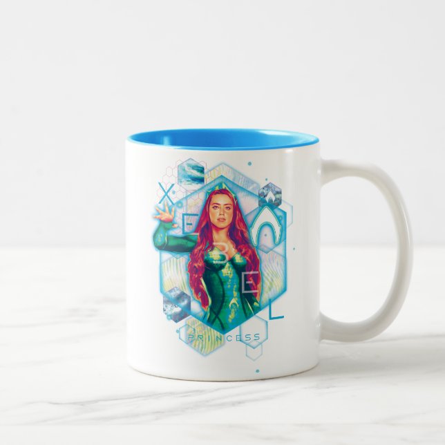Tasse 2 Couleurs Princesse Mera Hexagonal Graphic d'Aquaman | Xebel (Droit)