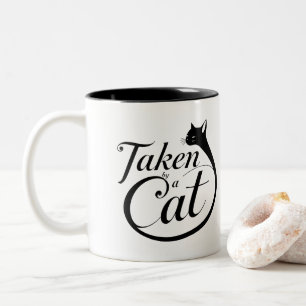 Tasse 2 Couleurs Pris par un Chat, design pour l'amant de chat mini