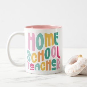 Tasse 2 Couleurs Professeur à domicile Texte Coloré
