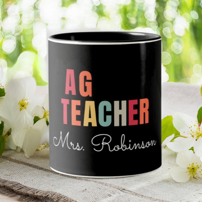 Tasse 2 Couleurs Professeur AG Professeur d'Agriculture Professeur  (Créateur téléchargé)