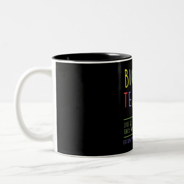 Tasse 2 Couleurs professeur de biologie, biologiste, enseignement d (Gauche)