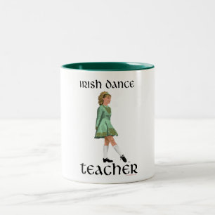 Tasse 2 Couleurs Professeur de danse step Irlandaise - Vert