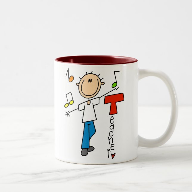 Tasse 2 Couleurs Professeur de musique (Droit)