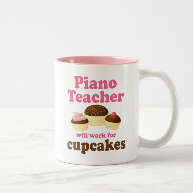 Tasse 2 Couleurs Professeur de piano drôle (Droit)