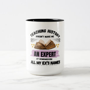Tasse 2 Couleurs Professeur d'histoire : Dates, pas de catastrophes