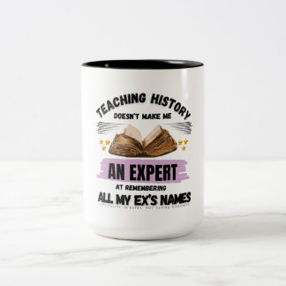 Tasse 2 Couleurs Professeur d'histoire : Dates, pas de catastrophes