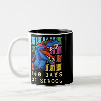Tasse 2 Couleurs Professeur Roar Étudiant 100e jour Dinosaure 100 j