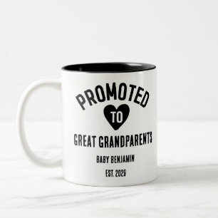 Tasse 2 Couleurs Promoté aux grands-parents Nom personnalisé