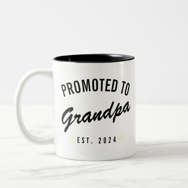 Tasse 2 Couleurs Promu à Grandpa Est. 2024 (Gauche)