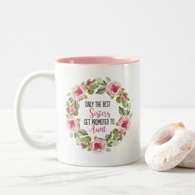 Tasse 2 Couleurs Promu à la tante (Avec donut)