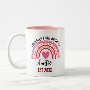 Tasse 2 Couleurs Promu de Meilleure Amie à Tatie, Cadeau pour Futur